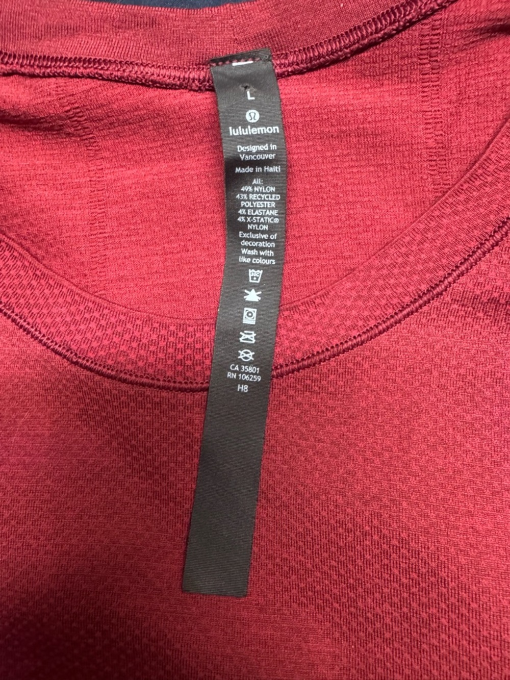 Lululemon Metal Vent Tech 2.0 Long Sleeve Shirt Mens Large Red Maroon Athletic - Picture 5 of 7